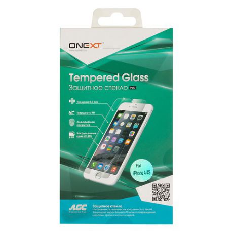 Защитное стекло для экрана ONEXT для Apple iPhone 4/4S, 1 шт [40740]