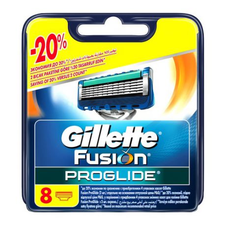 Сменные кассеты для бритья GILLETTE Fusion ProGlide, 8шт [81469904]