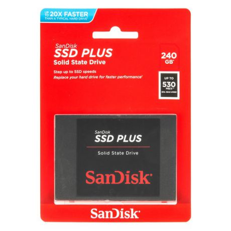 SSD накопитель SANDISK SSD PLUS SDSSDA-240G-G26 240Гб, 2.5", SATA III