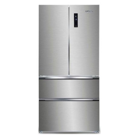 Холодильник GINZZU NFK-570Х, трехкамерный, черное стекло