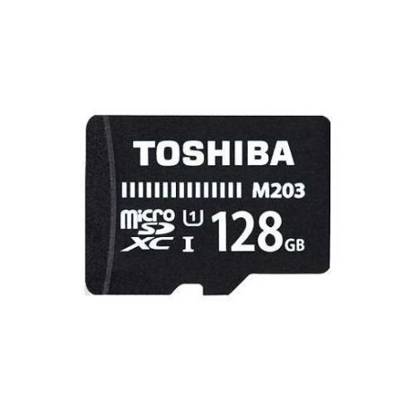 Карта памяти microSDXC UHS-I TOSHIBA M203 128 ГБ, 100 МБ/с, Class 10, THN-M203K1280EA, 1 шт., переходник SD