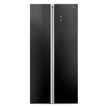 Холодильник GINZZU NFK-465, двухкамерный, черное стекло