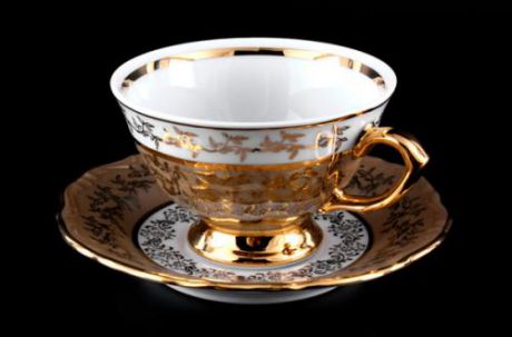 Чайный набор Bavarian porcelain, Лист бежевый, 12 предметов