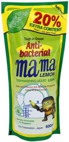 Mama Конц. гель д/мытья посуды и детских принадлежностей Mama Lemon Зеленый чай 600мл/24шт/46336 +