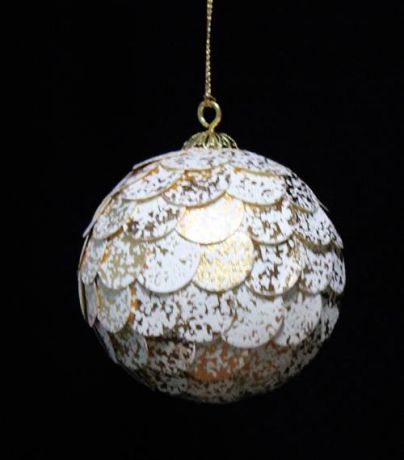 Шар новогодний ENJOYME, PAPER BALL, 9,1 см, золотистый мрамор