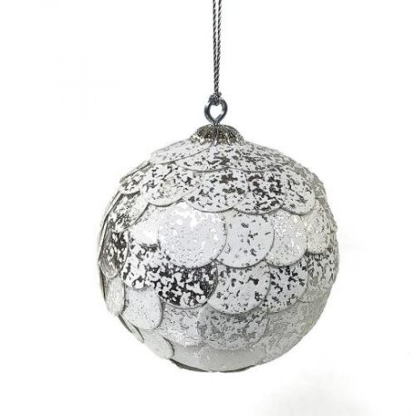 Шар новогодний ENJOYME, PAPER BALL, 9,1 см, серебро