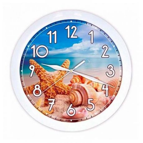 Часы настенные ВЕГА, Ракушки на пляже, 28,5 см