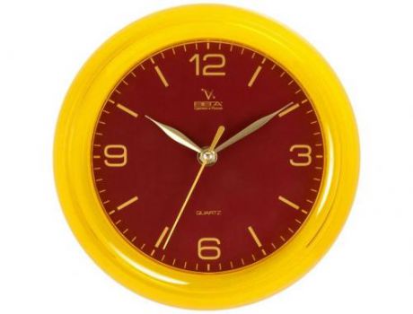 Часы настенные ВЕГА, Классика, 29 см, желтый кант