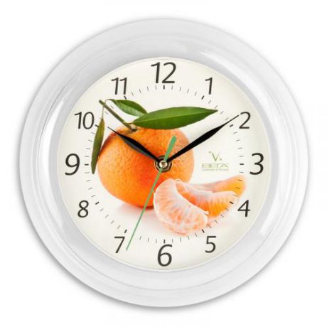 Часы настенные ВЕГА, 22,5 см, апельсин