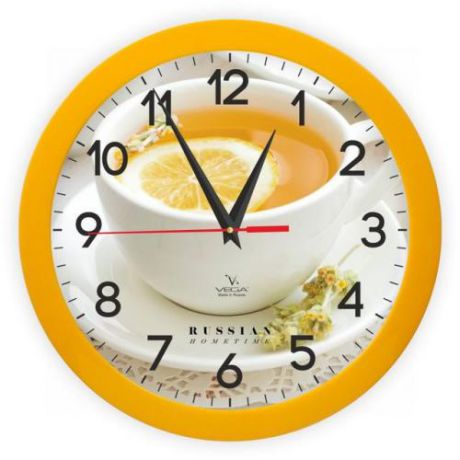 Часы настенные ВЕГА, Лимонный чай, 29 см