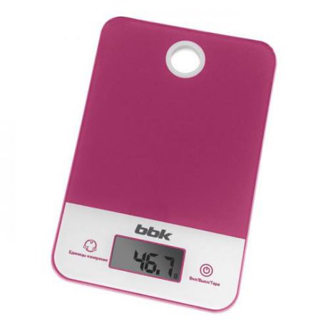 Весы кухонные bbk, 15,2*23,2 см, розовый