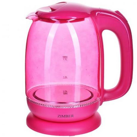 Чайник электрический ZIMBER, 1,7 л, 2200 W, розовый