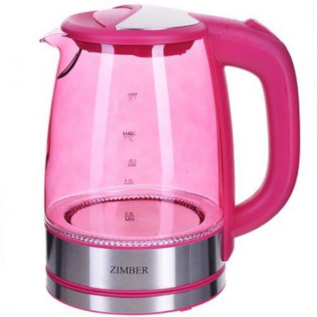 Чайник электрический ZIMBER, 1,7 л, 2200 W, розовый