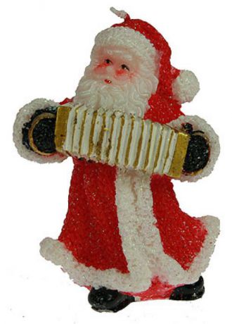 Свеча, Дед Мороз с гармонью, 7*6*11 см