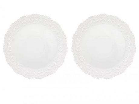 Набор обеденых тарелок Elan gallery, Белый узор, 2 предмета