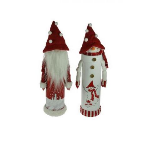 Новогодний сувенир, Дед Мороз/Снеговик, 48 см, красный