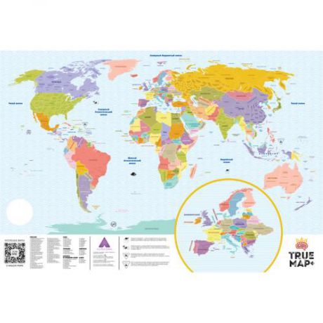 Карта путешественника badlab, True Map Plus, 97*67 см