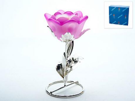Подсвечник декоративный ENS, Сиреневый цветок, 8,5*7,5*14,5 см