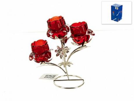 Подсвечник декоративный ENS, Красный цветок, 18*9*20 см
