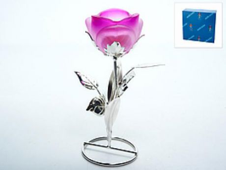 Подсвечник декоративный ENS, Сиреневый цветок, 12*7,5*18,5 см