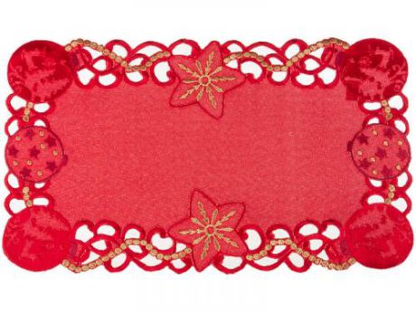 Салфетка декоративная SANTALINO, 30*50 см, красный, с узором