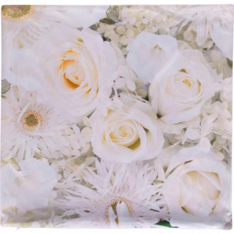 Наволочка декоративная SANTALINO, 45*45 см, белые цветы