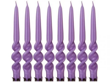 Набор свечей Adpal, 23 см, 8 шт, фиолетовый