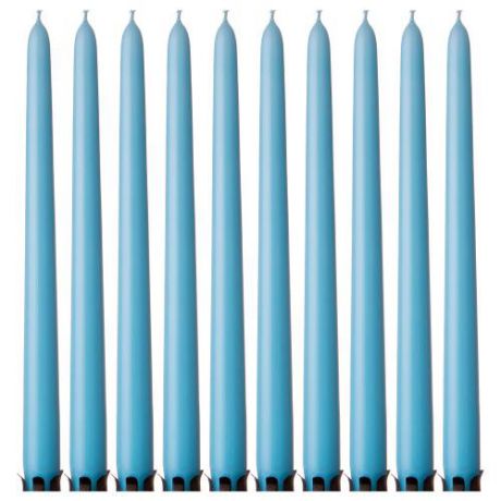 Набор свечей Adpal, 29 см, 10 шт, голубой