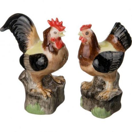 Набор декоративных фигурок Arti-M, Петух с курицей, 12 см, 2 предмета