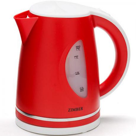 Чайник электрический ZIMBER, 2200W, 1,7 л, с подсветкой, красный