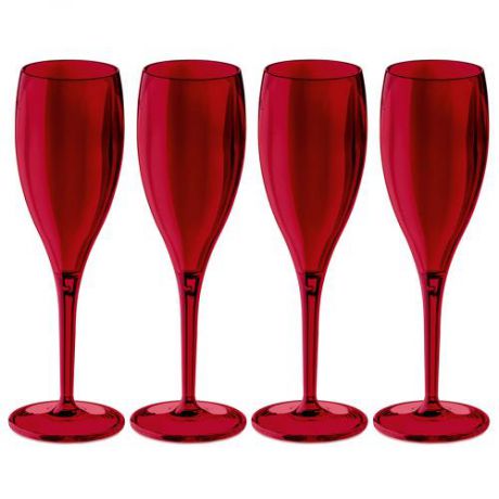 Набор одноразовых фужеров для шампанского koziol, CHEERS, 4 предмета, красный