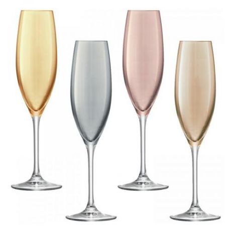 Набор бокалов для шампанского LSA International, POLKA, 4 предмета, 225 мл, металлик
