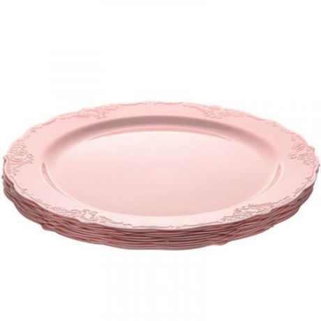 Тарелка одноразовая MAYER & BOCH, Винтаж, 23 см, 10 шт, розовый