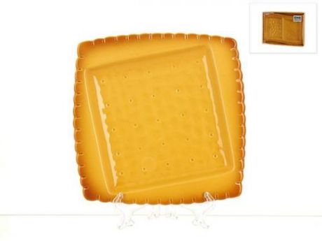 Блюдо сервировочное ENS, Масленица, Песочное печенье, 19*19 см, желтый, подарочная упаковка