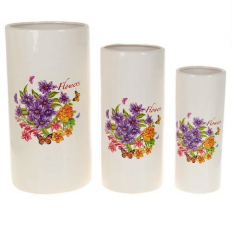 Набор декоративных ваз Polystar Collection, Flowers-Toledo, 3 предмета