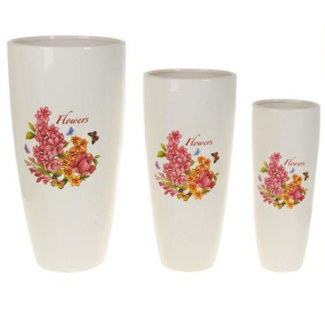 Набор декоративных ваз Polystar Collection, Flowers-Loreto, 3 предмета