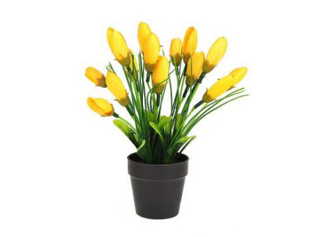 Декоративные цветы в горшке ENS, Желтые тюльпаны, 18*18*21 см