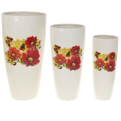Набор декоративных ваз Polystar Collection, Герберы, 3 предмета