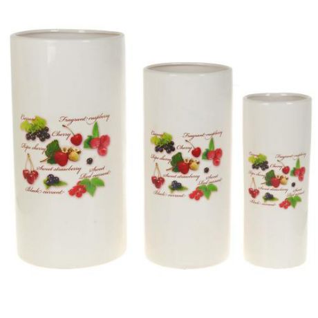 Набор декоративных ваз Polystar Collection, Садовая ягода, 3 предмета