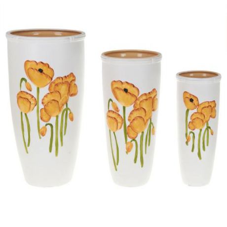 Набор декоративных ваз Gloria Garden, Желтые маки, 3 предмета