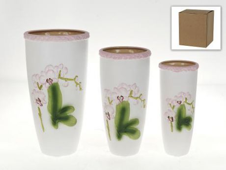 Набор декоративных ваз Gloria Garden, Нежная орхидея, 3 предмета