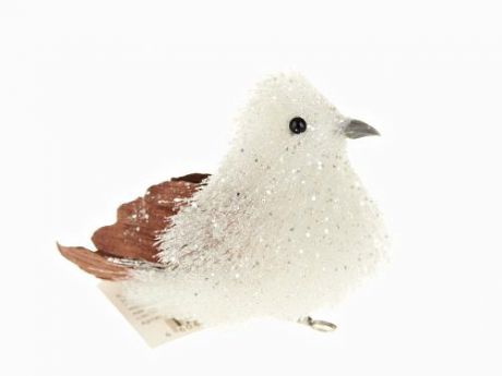 Фигурка декоративная Monte Christmas, Белая птичка, 10*6*7 см, на прищепке