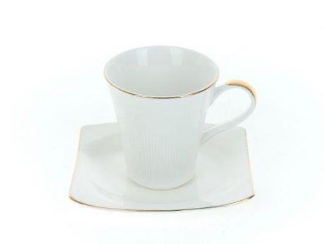 Чайная пара Best Home Porcelain, Золотой каприз, Белый мрамор