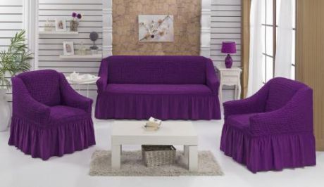 Набор чехлов для мебели BULSAN, фиолетовый, 3 предмета