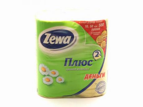 Туалетная бумага Zewa Plus жёлтая Ромашка 2х-сл.4рул.по30м/24шт/144065