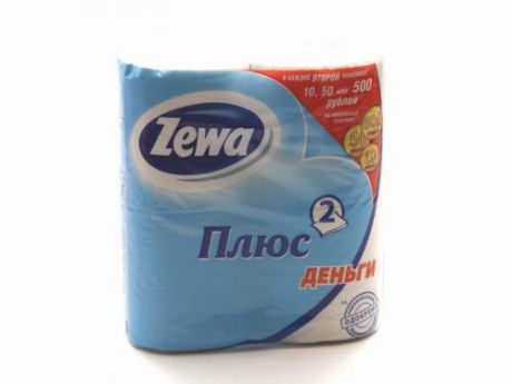 Туалетная бумага Zewa Plus белая 2х-сл.4рул.по30м/24шт/144051-35