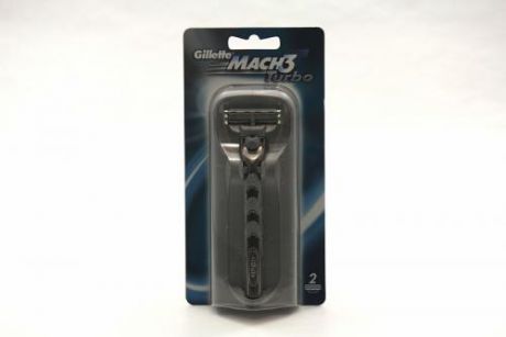 Станок бритвенный Gillette, Mach3 Turbo, с 2 кассетами