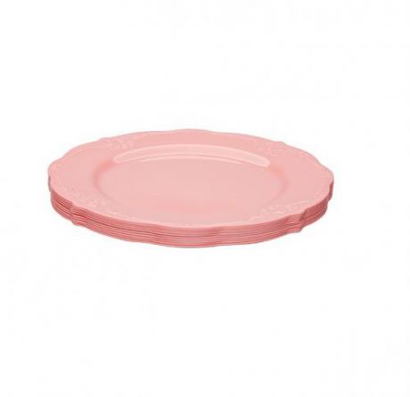 Тарелка одноразовая MAYER & BOCH, Винтаж, 19 см, 10 шт, розовый