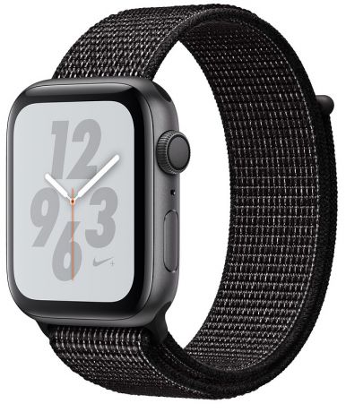 Умные часы Apple Watch Nike+ Series 4 40 мм, корпус из алюминия цвета серый космос, спортивный браслет Nike черного цвета