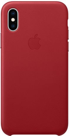 Клип-кейс Apple Leather для iPhone XS Max (красный)